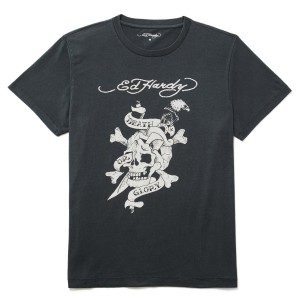 Black Ed Hardy Death Or Glory Skull Tee | IE1749056