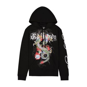 Black Ed Hardy Japan Dragon Mens Hoodie | HJ6940218