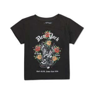 Black Ed Hardy NY Eagle Baby Tee | DK8037429