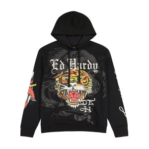 Black Ed Hardy Tiger Dagger Hoodie | PY1035729