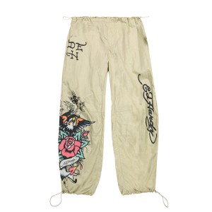 Gold Ed Hardy Eagle Anchor Nylon Parachute Pants | GT1806475