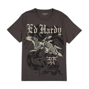 Grey Ed Hardy Eagle Battle Tee | UI5712043