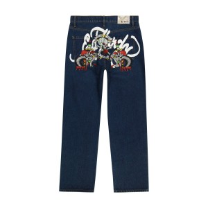 Indigo Ed Hardy Skull Snakes Loose Fit Jean | KQ9261587