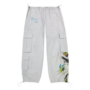 Light Grey Ed Hardy Butterflies Poplin Cargo Pant | FL7102895