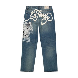 Medium Tint Ed Hardy DG Skull Loose Fit Jean | QB7315482