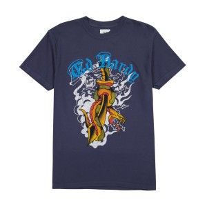 Navy Ed Hardy Dagger Snake Tee | BD8490523