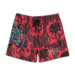 Pink Ed Hardy Panther Dragon Mesh Basketball Short | CU2594167