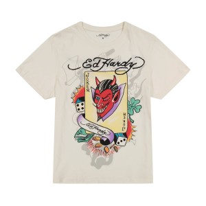 White Ed Hardy Joker Throwback Tee | NP0417653