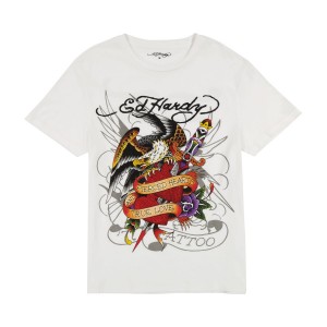 White Ed Hardy Pierced Eagle Tee | NI2648510