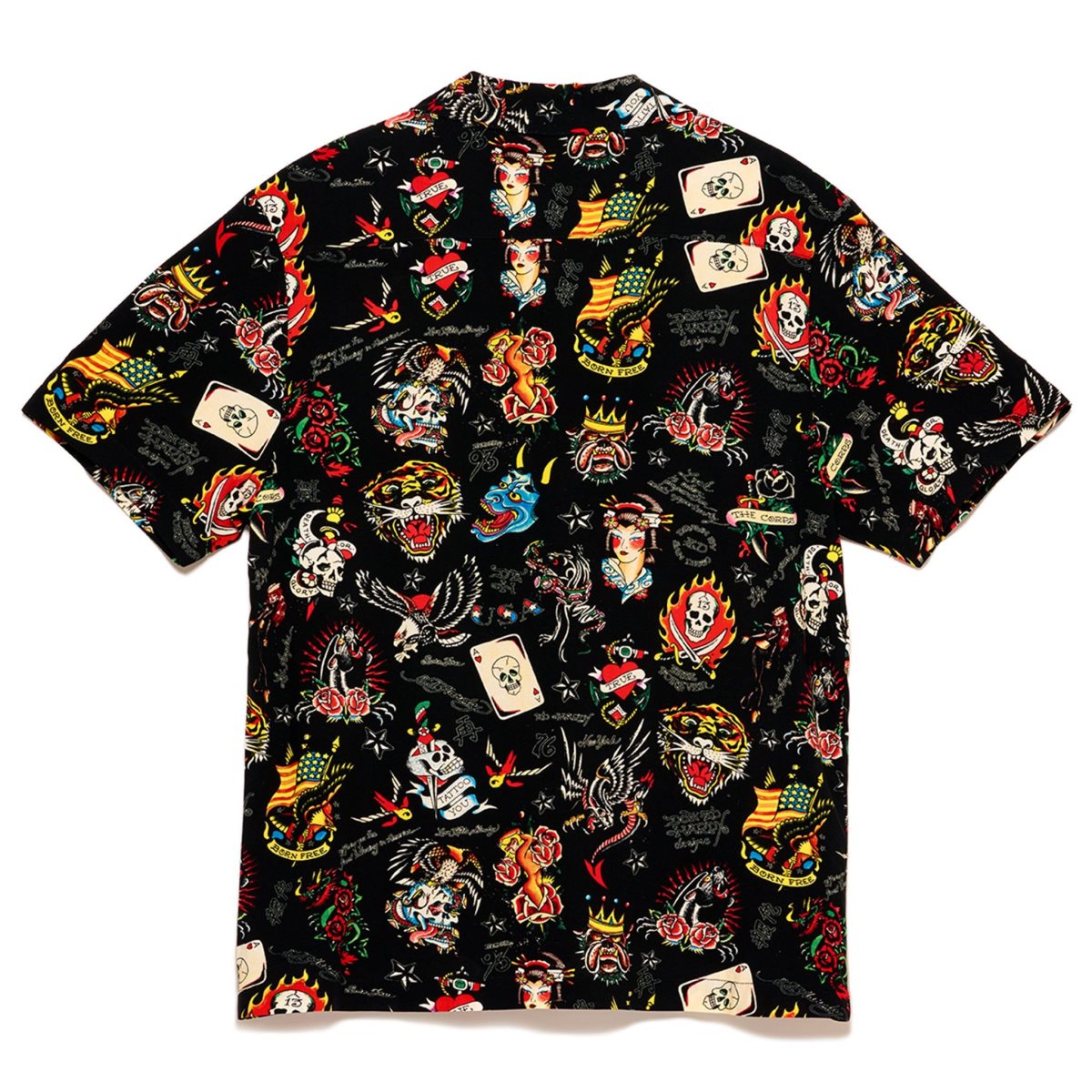 Black Ed Hardy Black Flashboard Camp Shirt | DS6184902