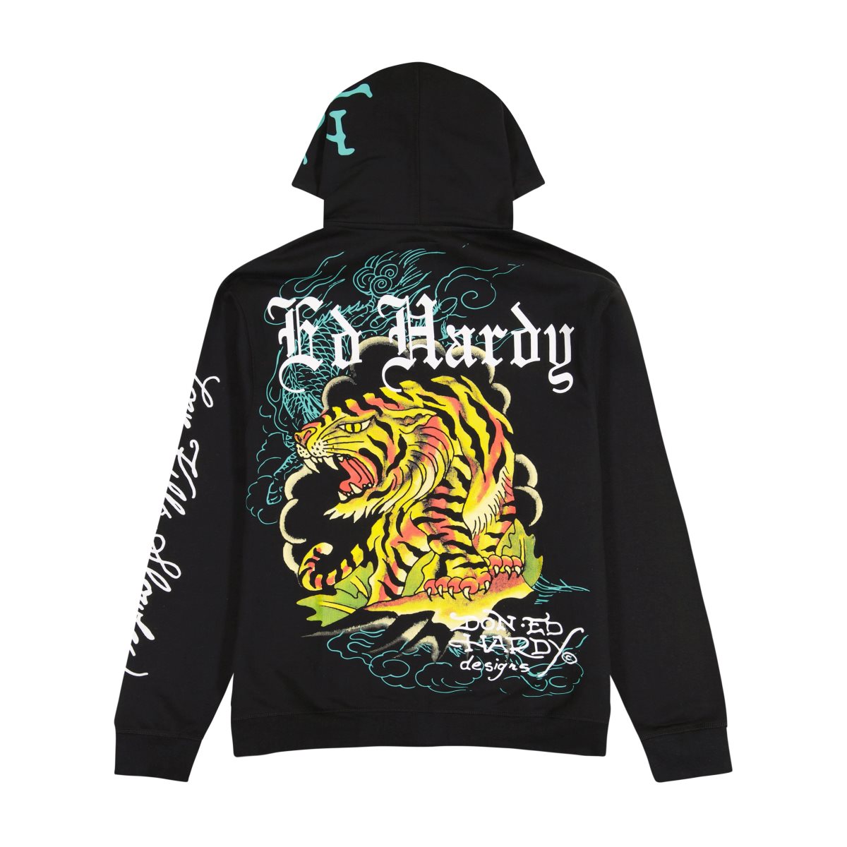 Black Ed Hardy Crawling Tigers Hoodie | NQ7948610