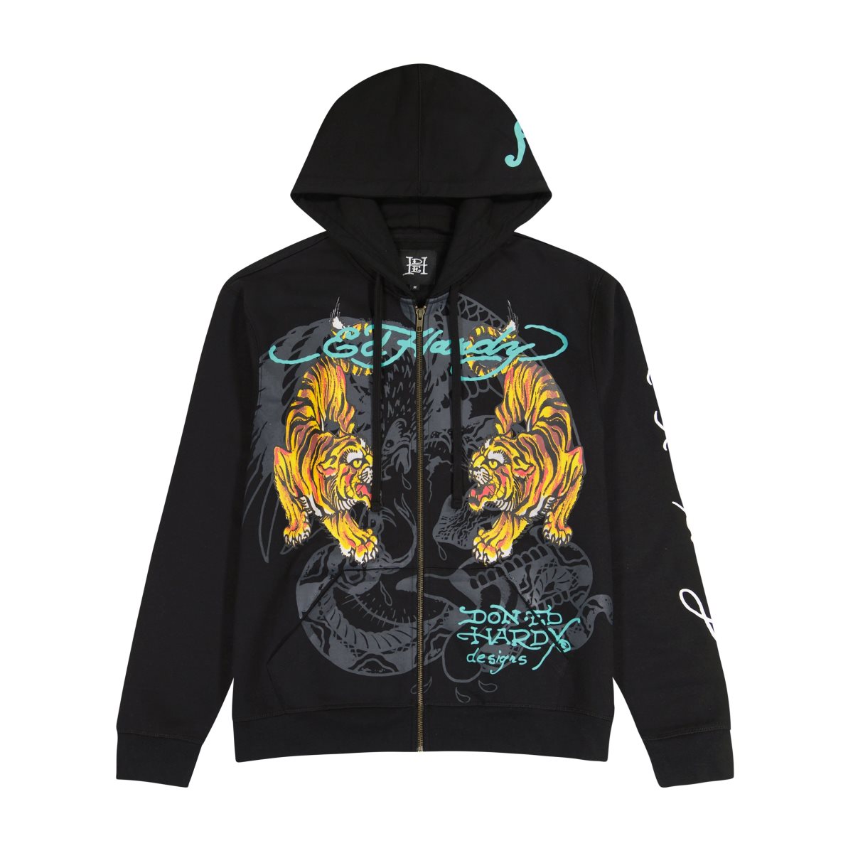 Black Ed Hardy Crawling Tigers Hoodie | NQ7948610