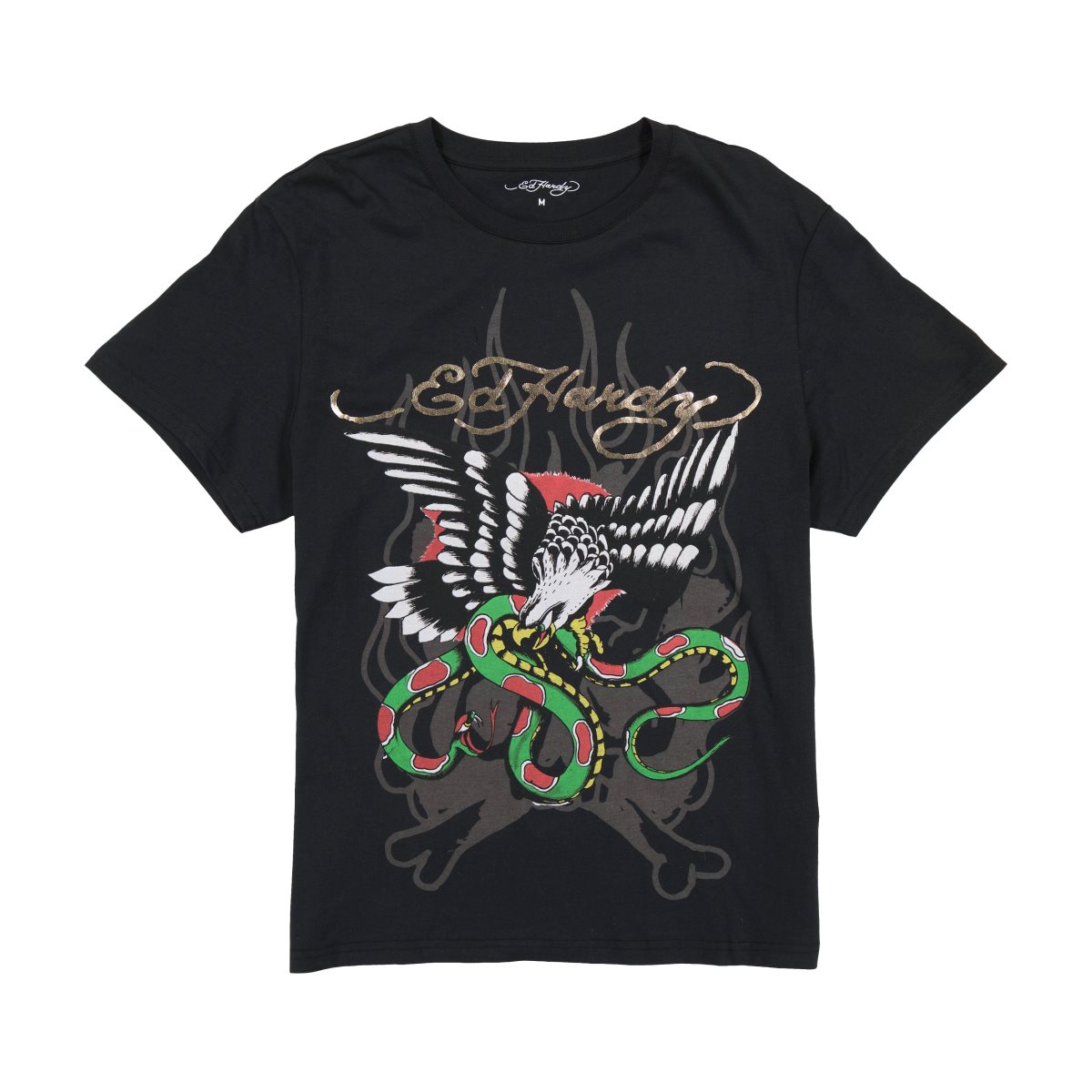 Black Ed Hardy Eagle Snake Mens Tee | HZ4793618