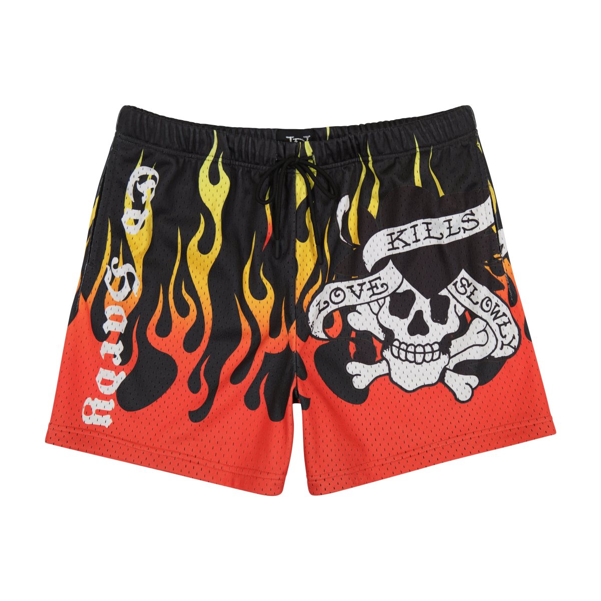 Black Ed Hardy Fire LKS Skull Mens Short | PS6742319