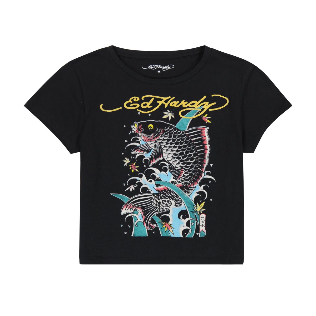 Black Ed Hardy Koi Splash Baby Tee | EA2345908