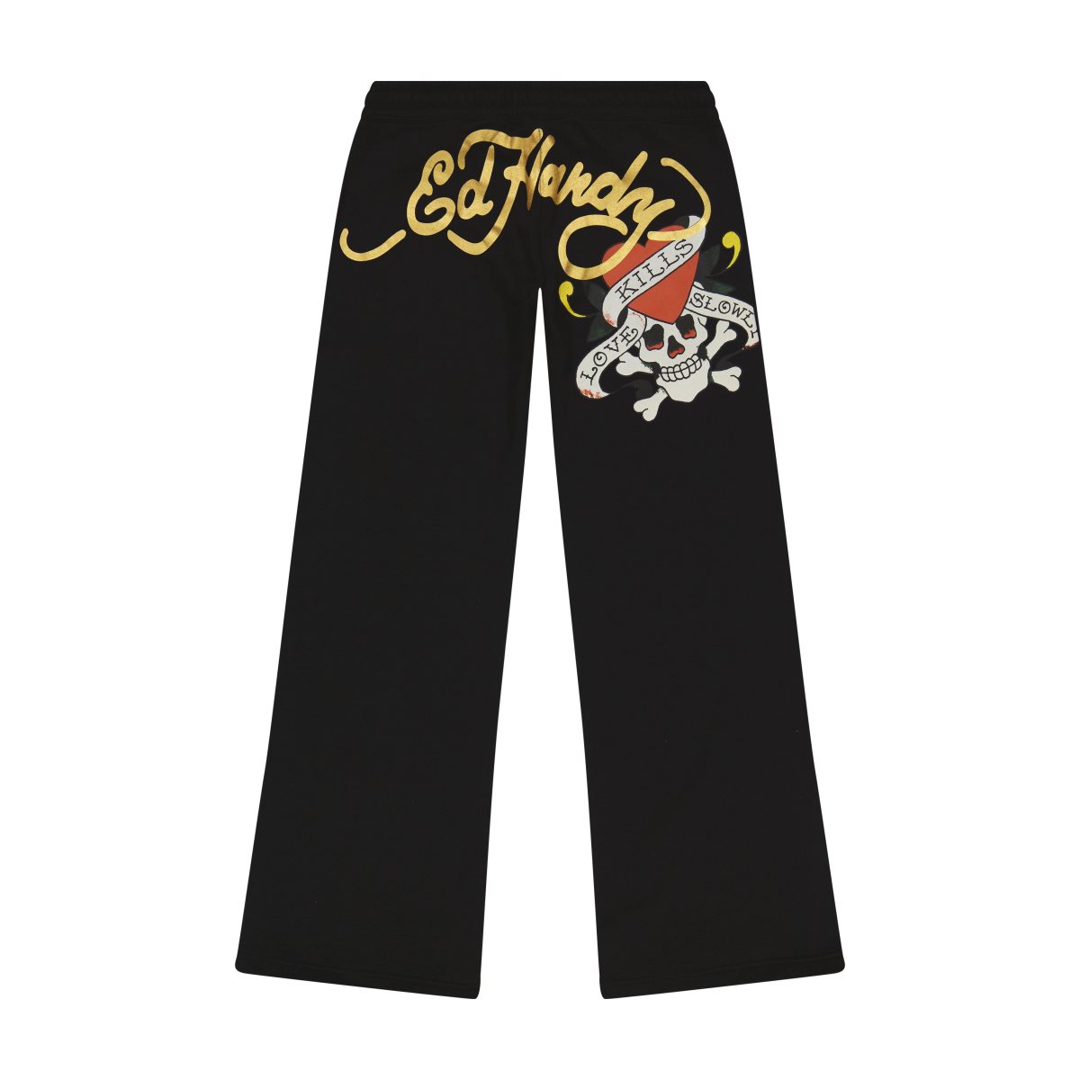 Black Ed Hardy LKS Skull Black Flared Sweatpant | XO7450932