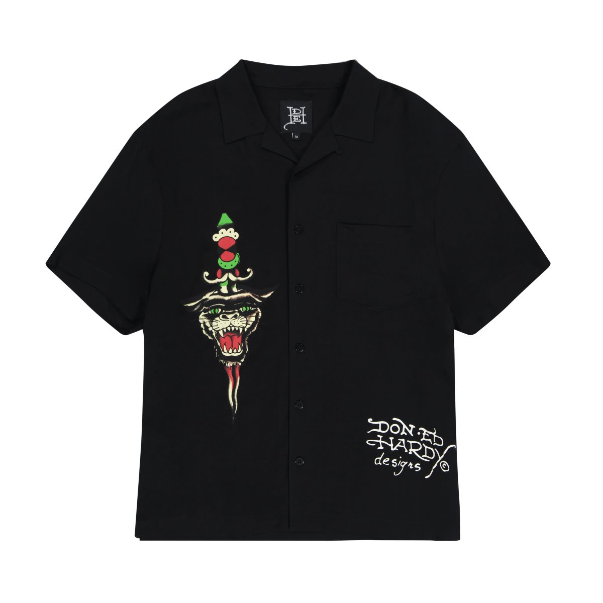 Black Ed Hardy LKS Skull Mens Camp Shirts | OB1578029