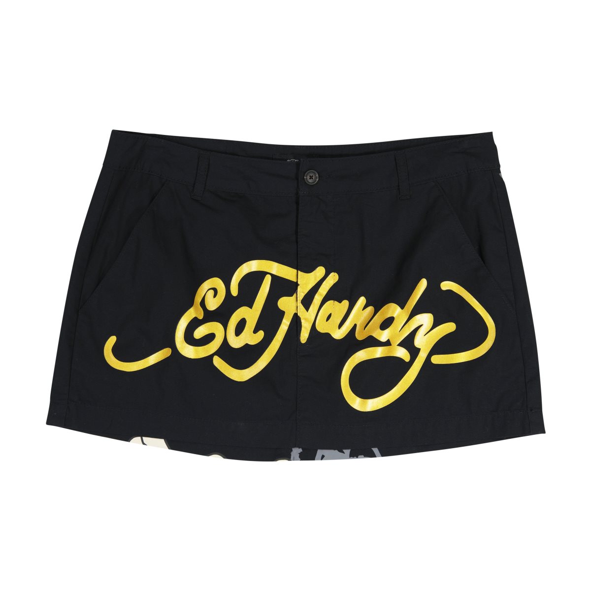 Black Ed Hardy LKS Skull Poplin Mini Skirt | FO9234860