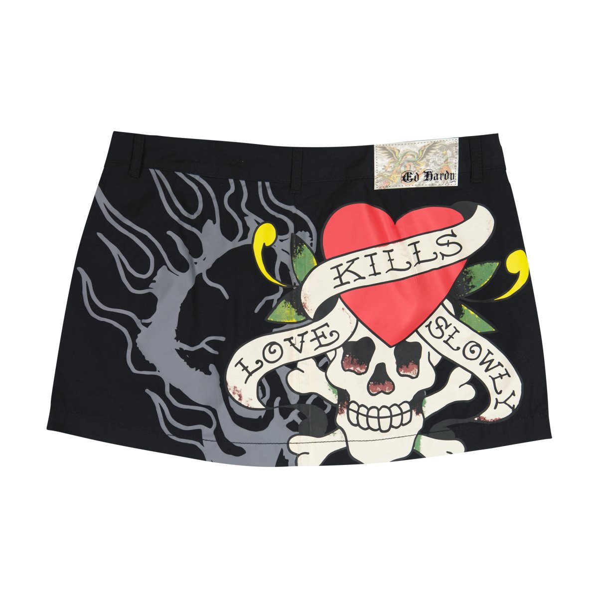 Black Ed Hardy LKS Skull Poplin Mini Skirt | FO9234860