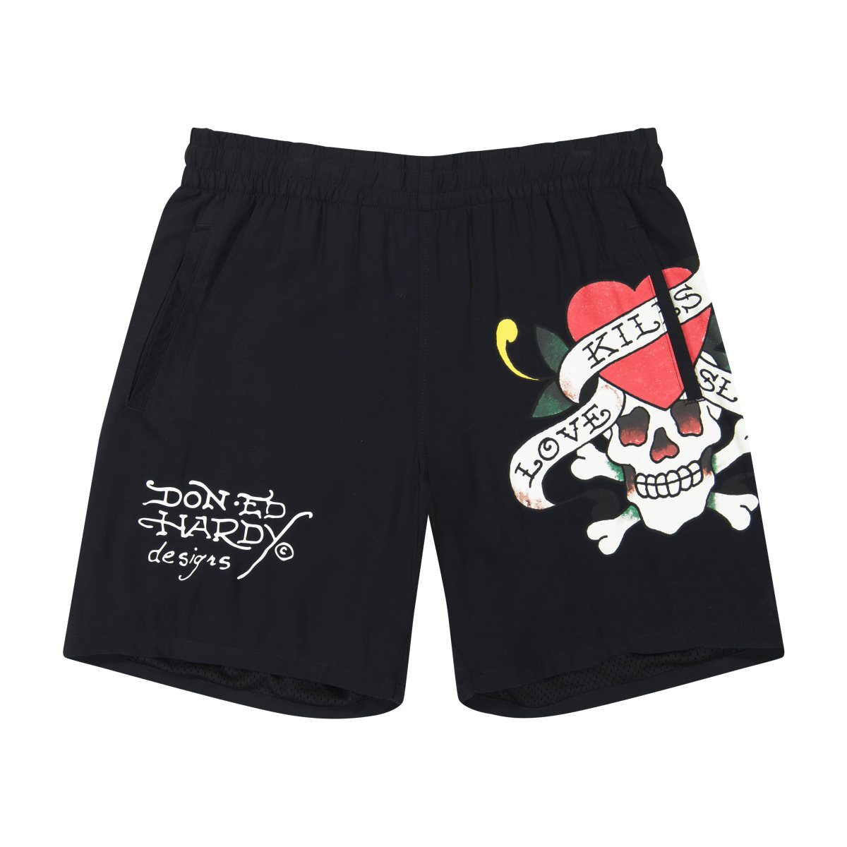 Black Ed Hardy Love Kills Slowly Print Short | SL9463175