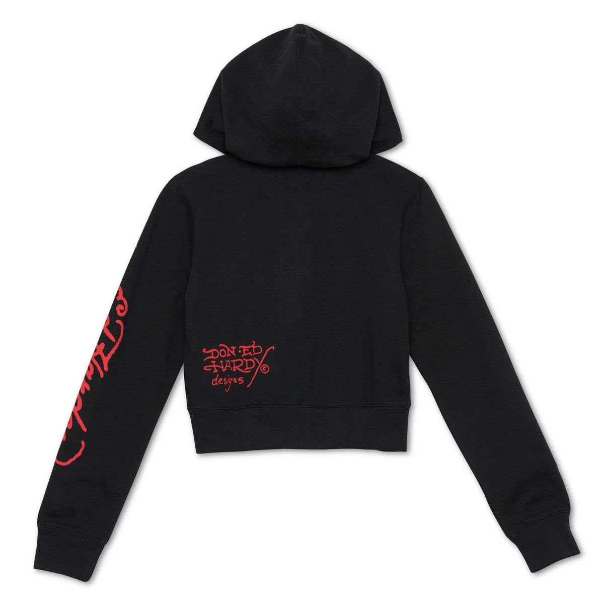 Black Ed Hardy Nyc Skull Cropped Hoodie | YG9670538