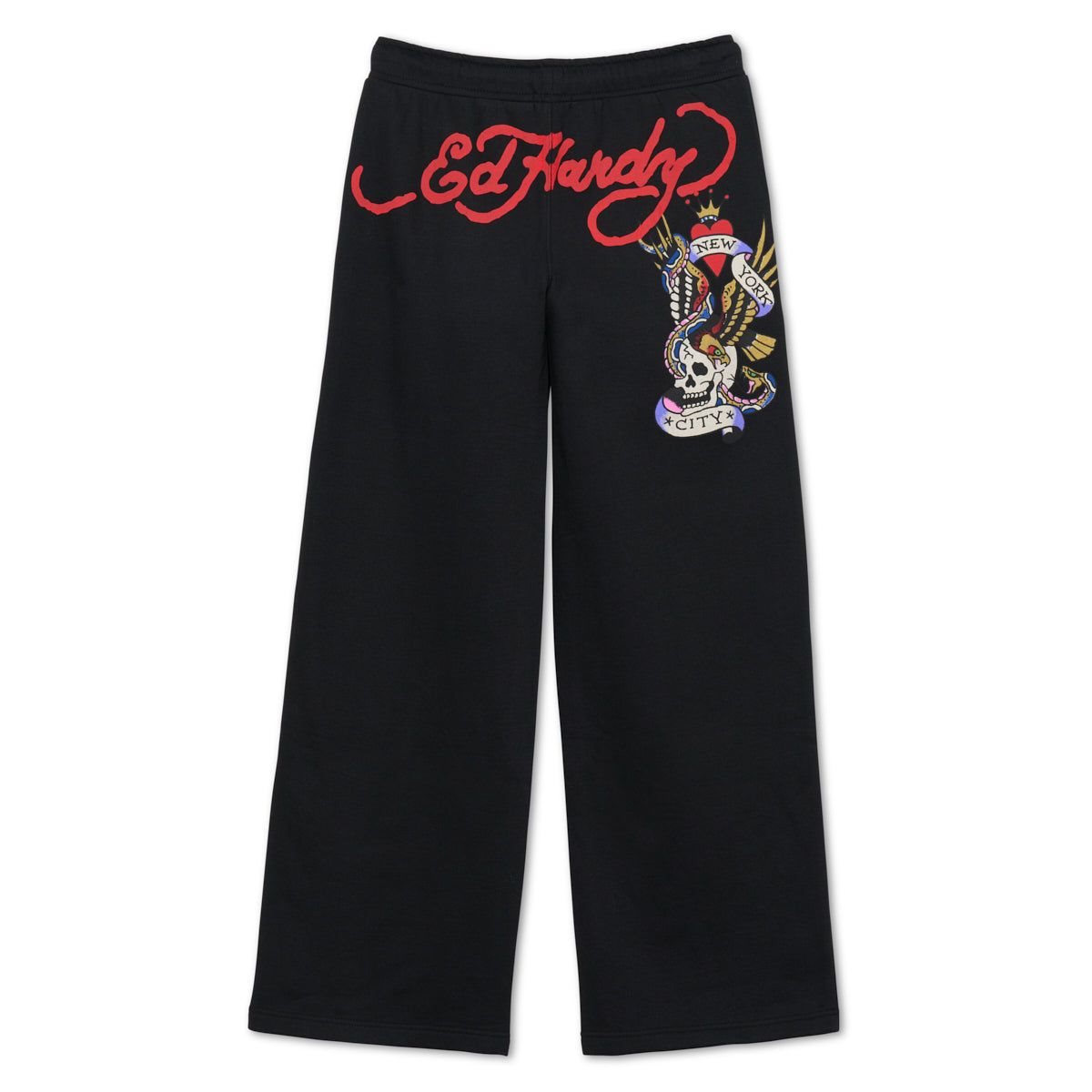 Black Ed Hardy Nyc Skull Flare Sweatpants | NE5920314