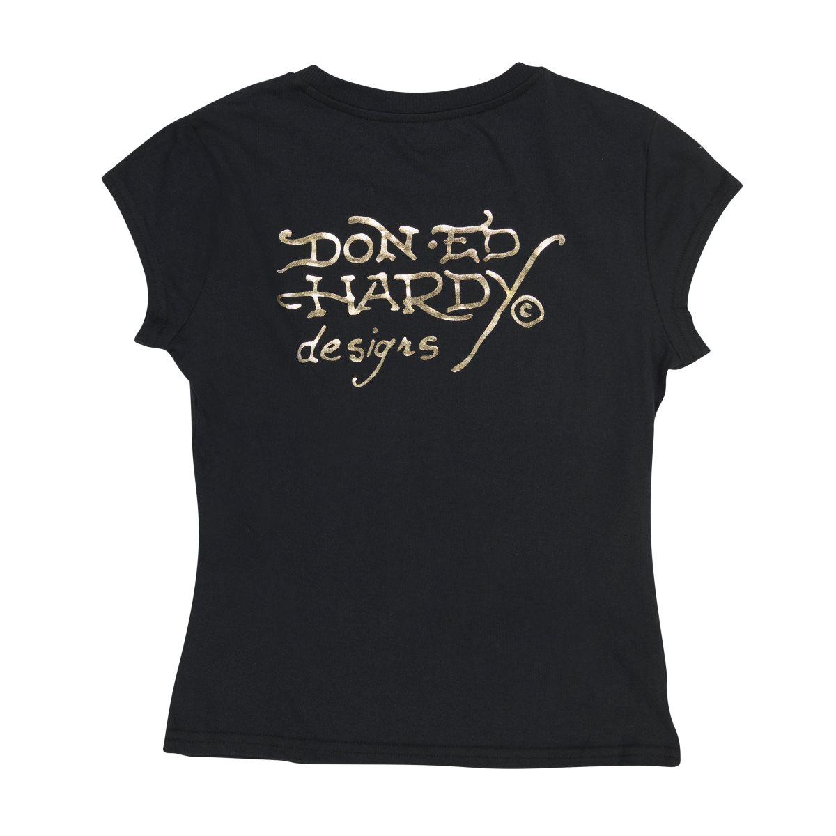 Black Ed Hardy Peacock Cap Sleeve Tee | OS4763810