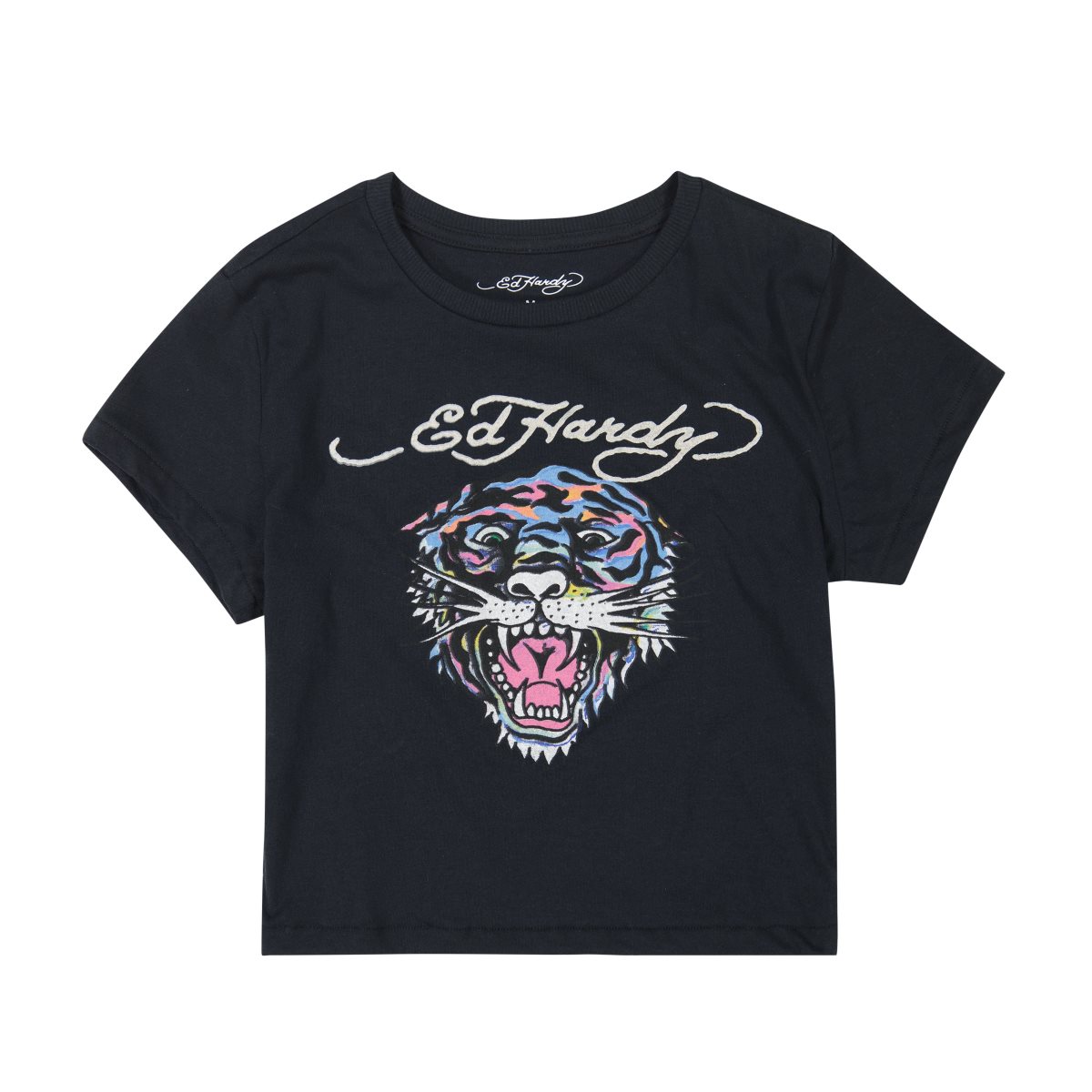 Black Ed Hardy Rainbow Tiger Baby Tee | TB1302768