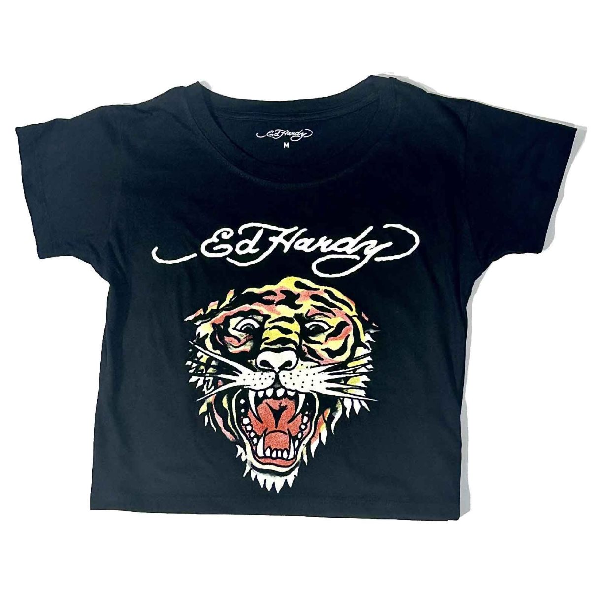 Black Ed Hardy Retro Tiger Baby Tee | FG8695170