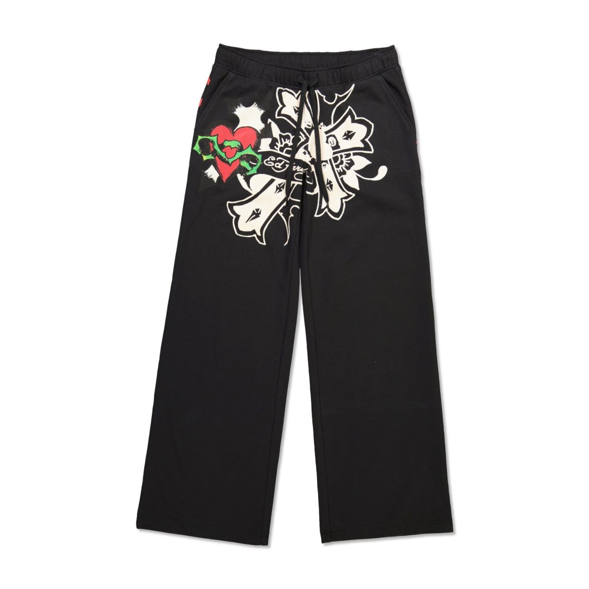 Black Ed Hardy Sacred Heart Fleece Sweatpant | SX6430291