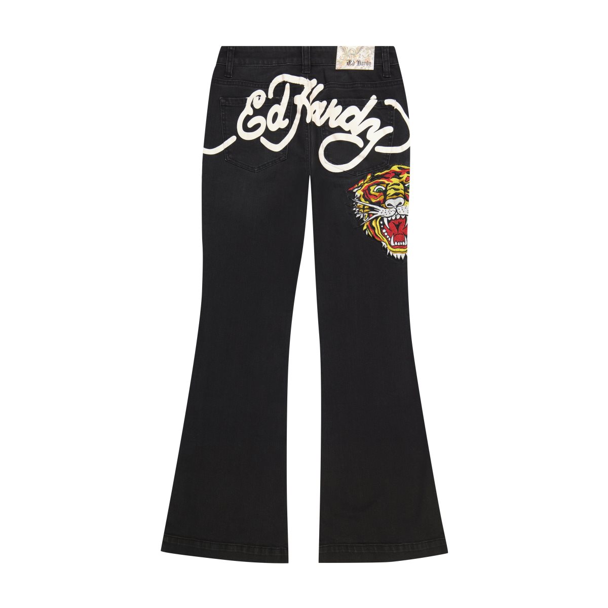 Black Ed Hardy Tiger Head Slim Flare Jean | OF8692457