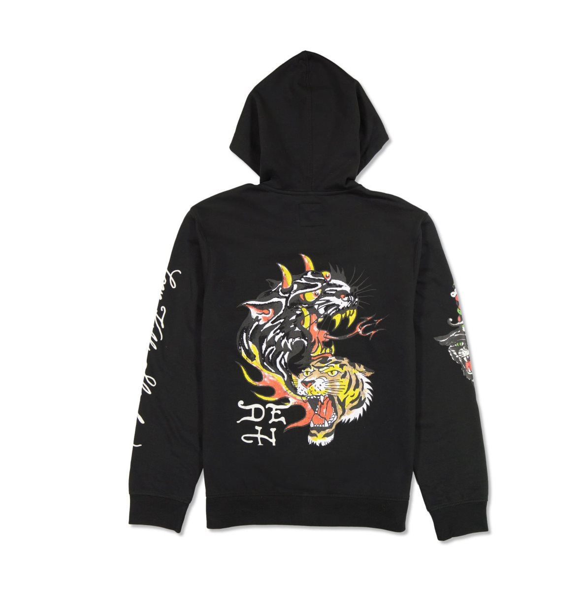 Black Ed Hardy Tiger Panther Hoodie | XB1738950