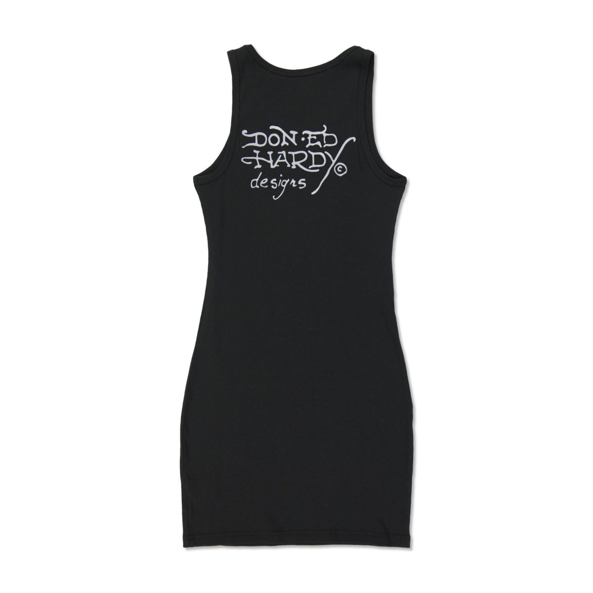 Black Ed Hardy Tiger Rib Tank Dress | OB6250183