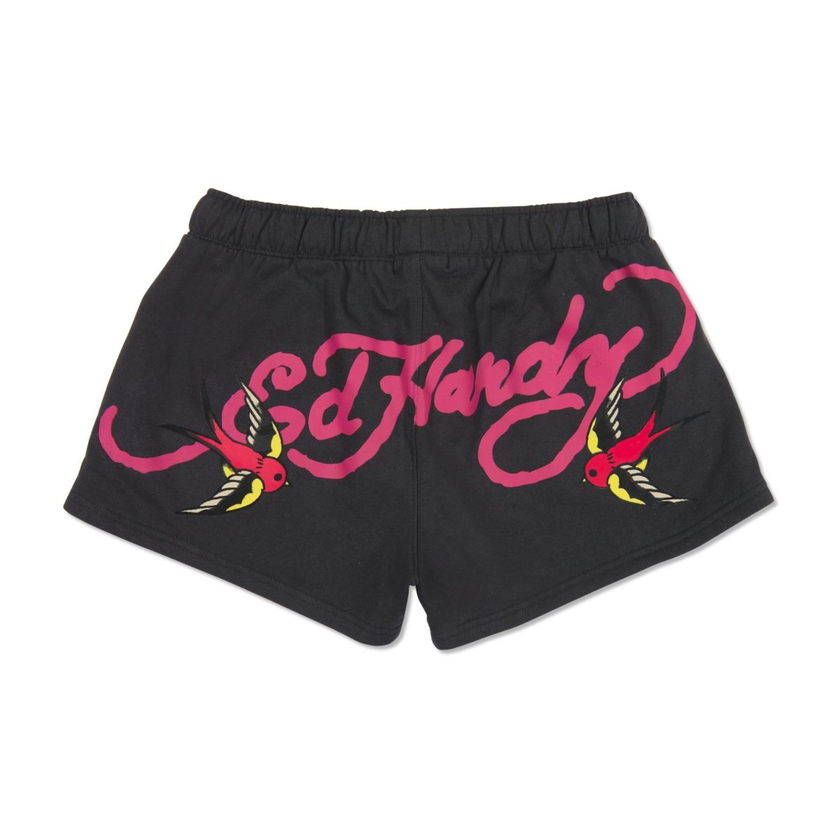 Black Ed Hardy Tiger Swallow Fleece Sweatshort | YG6412053