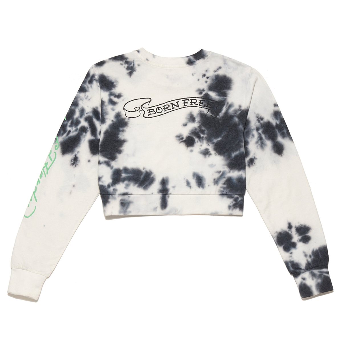 Black White Ed Hardy Panther Rose Cropped Sweatshirt | PQ8740129