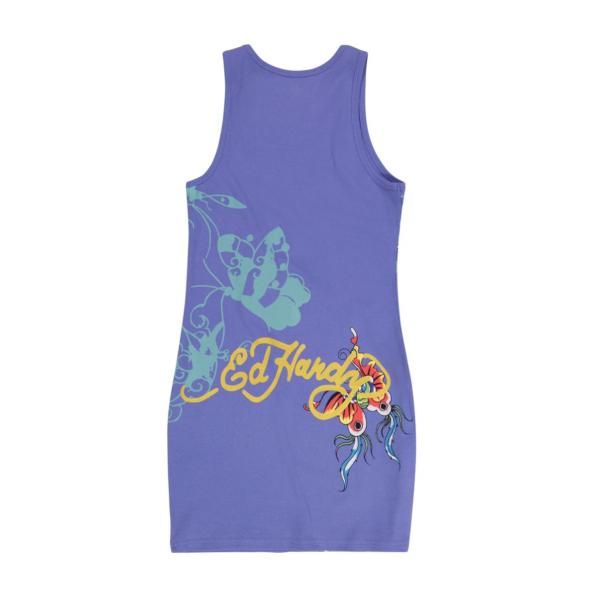 Blue Ed Hardy Butterflies Rib Tank Dress | WB9406538