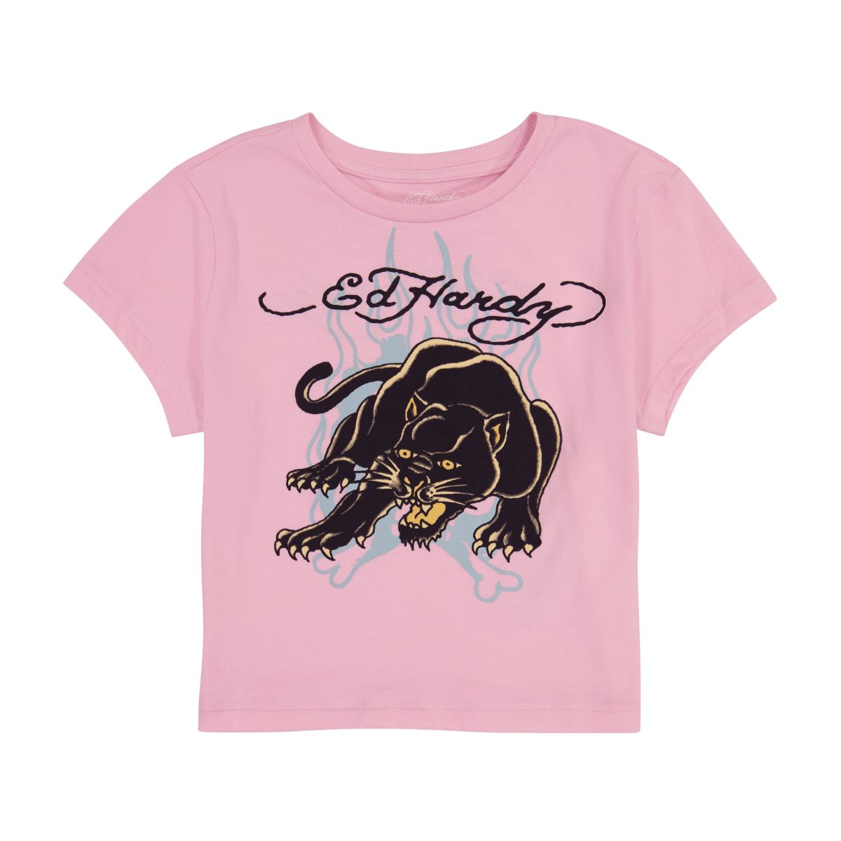 Bubble Gum Ed Hardy Panther Flame Baby Tee | ZJ9713206