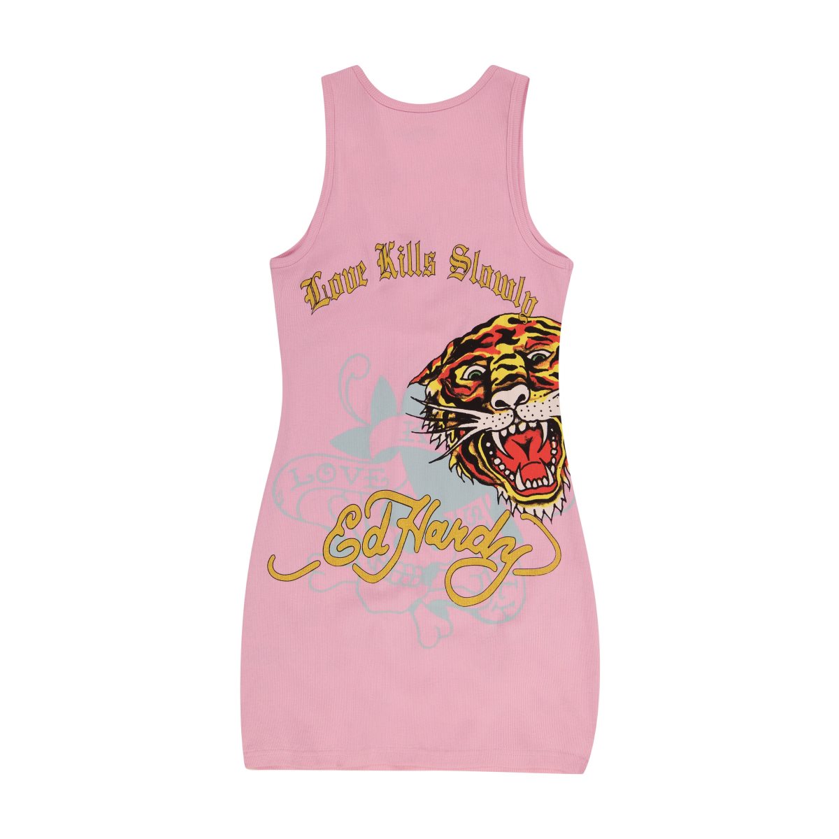 Bubblegum Ed Hardy Retro Flash Rib Tank Dress | BE2617854