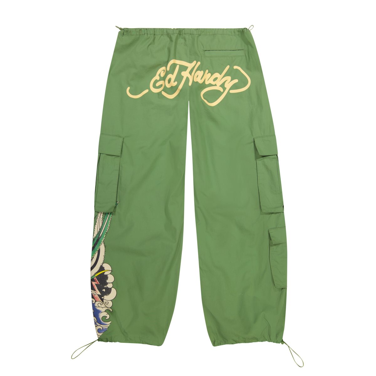 Green Ed Hardy Peacock Poplin Cargo Pants | OK4501298