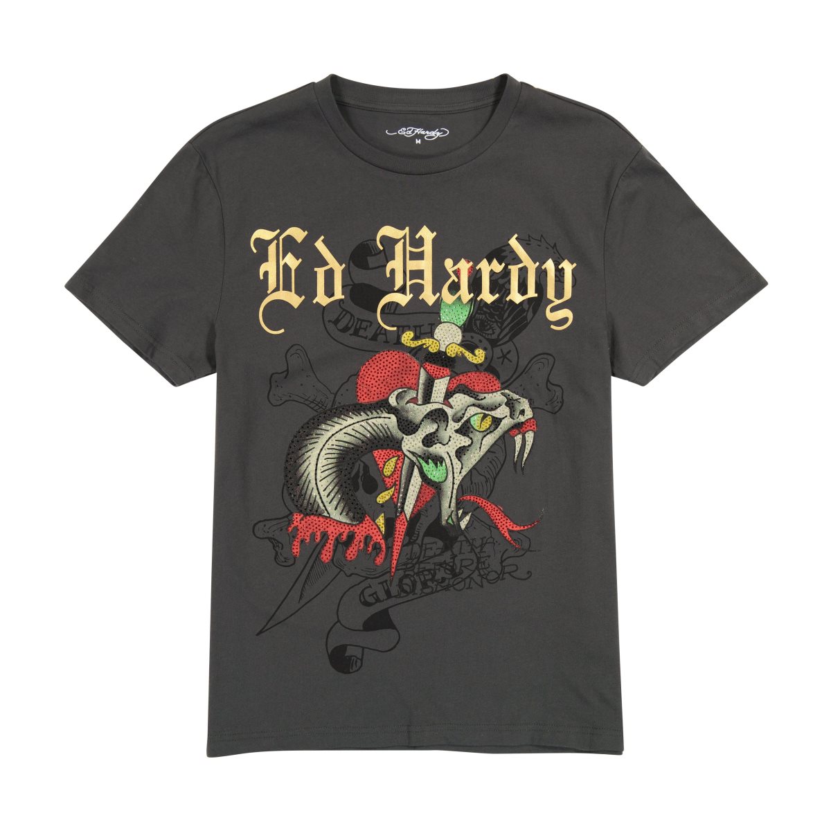 Grey Ed Hardy Dagger Snake Tee | XJ2357490