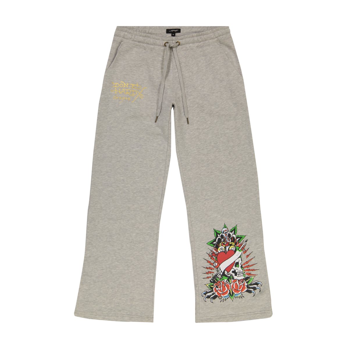 Grey Ed Hardy Heart Roses Flared Sweatpant | MT6241950