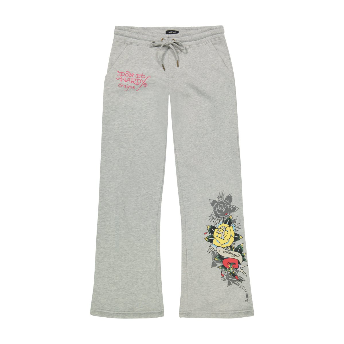 Grey Ed Hardy Rose Heart Sweatpants | UP9072614