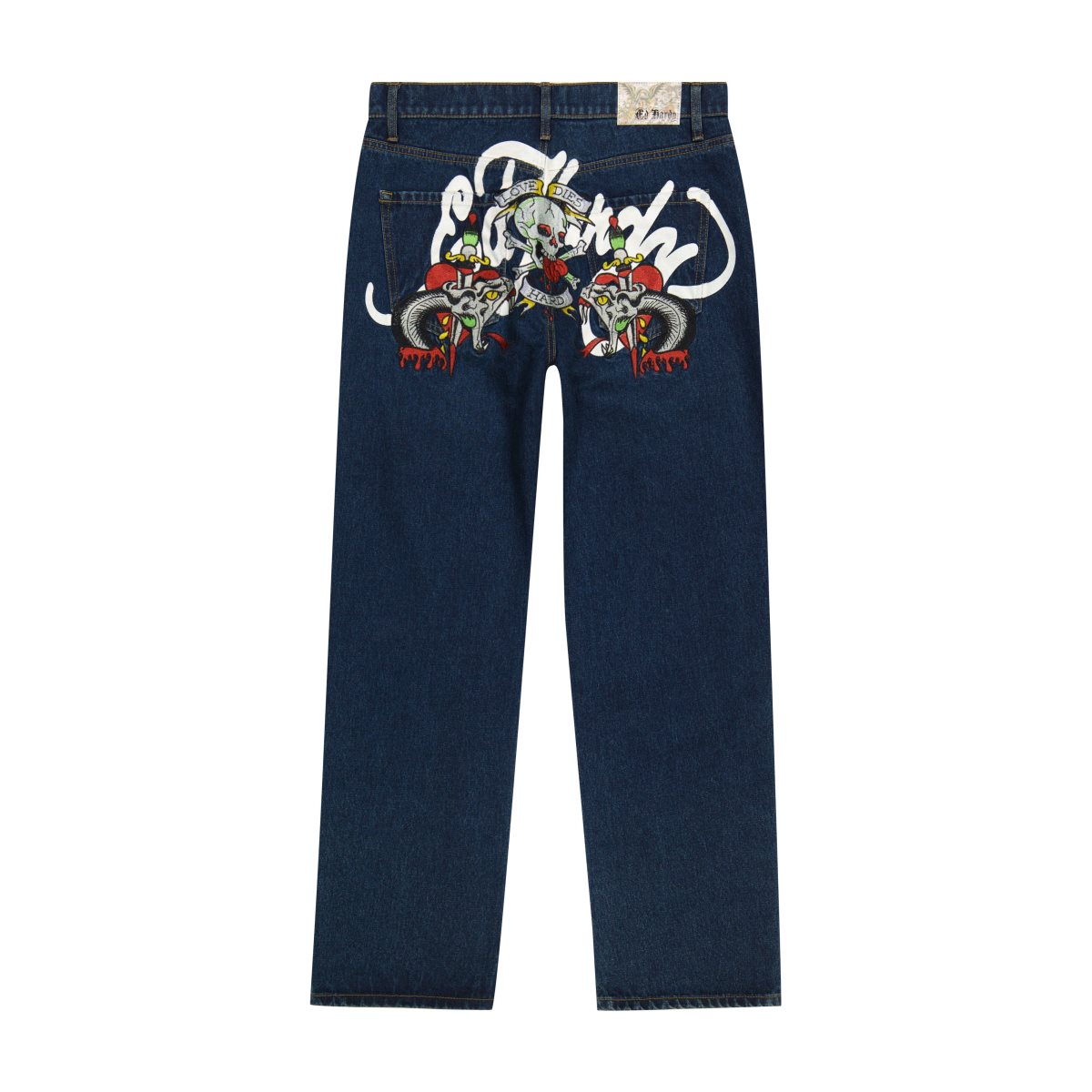 Indigo Ed Hardy Skull Snakes Loose Fit Jean | KQ9261587