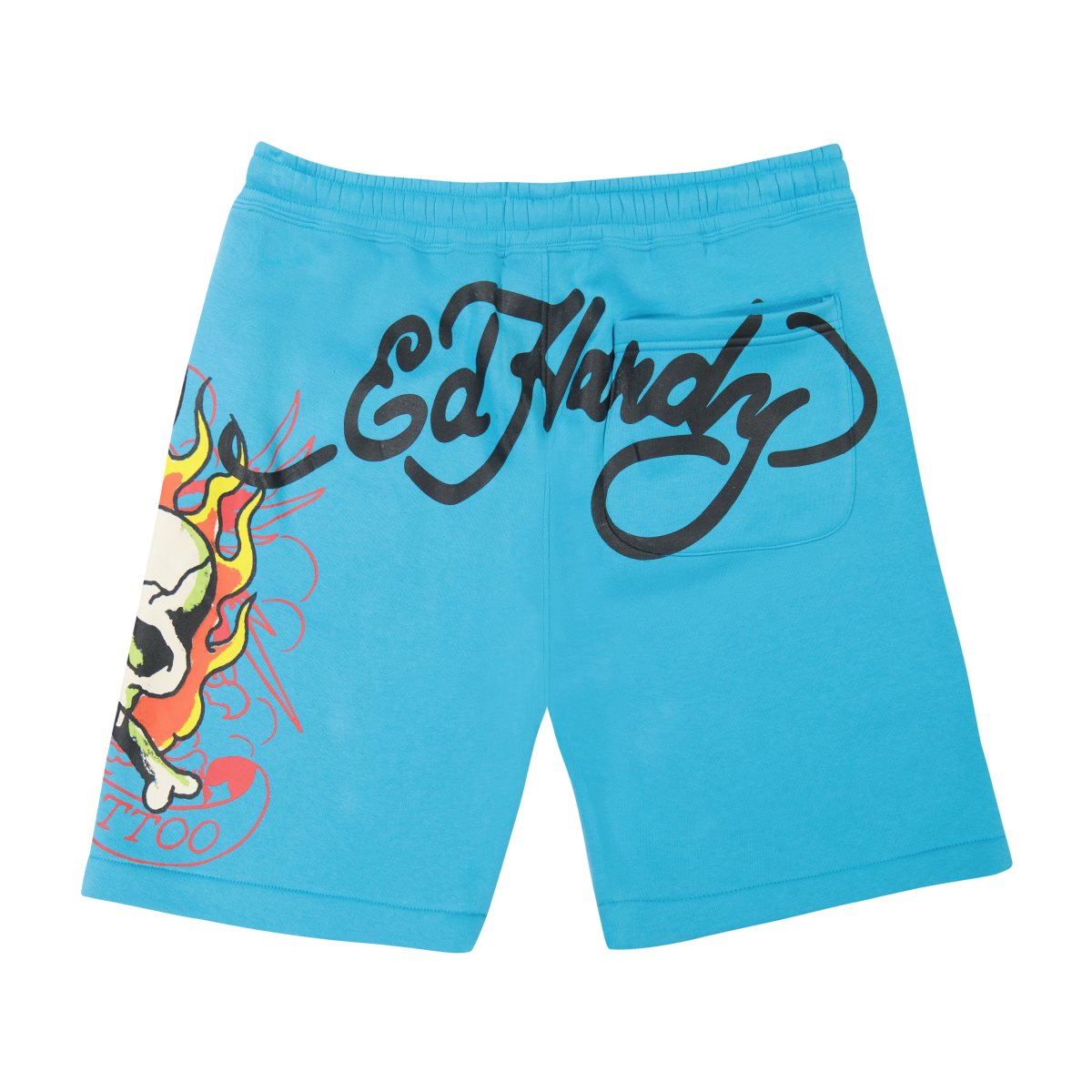 Jewel Ed Hardy Flame Skull Fleece Shorts | EK2687419