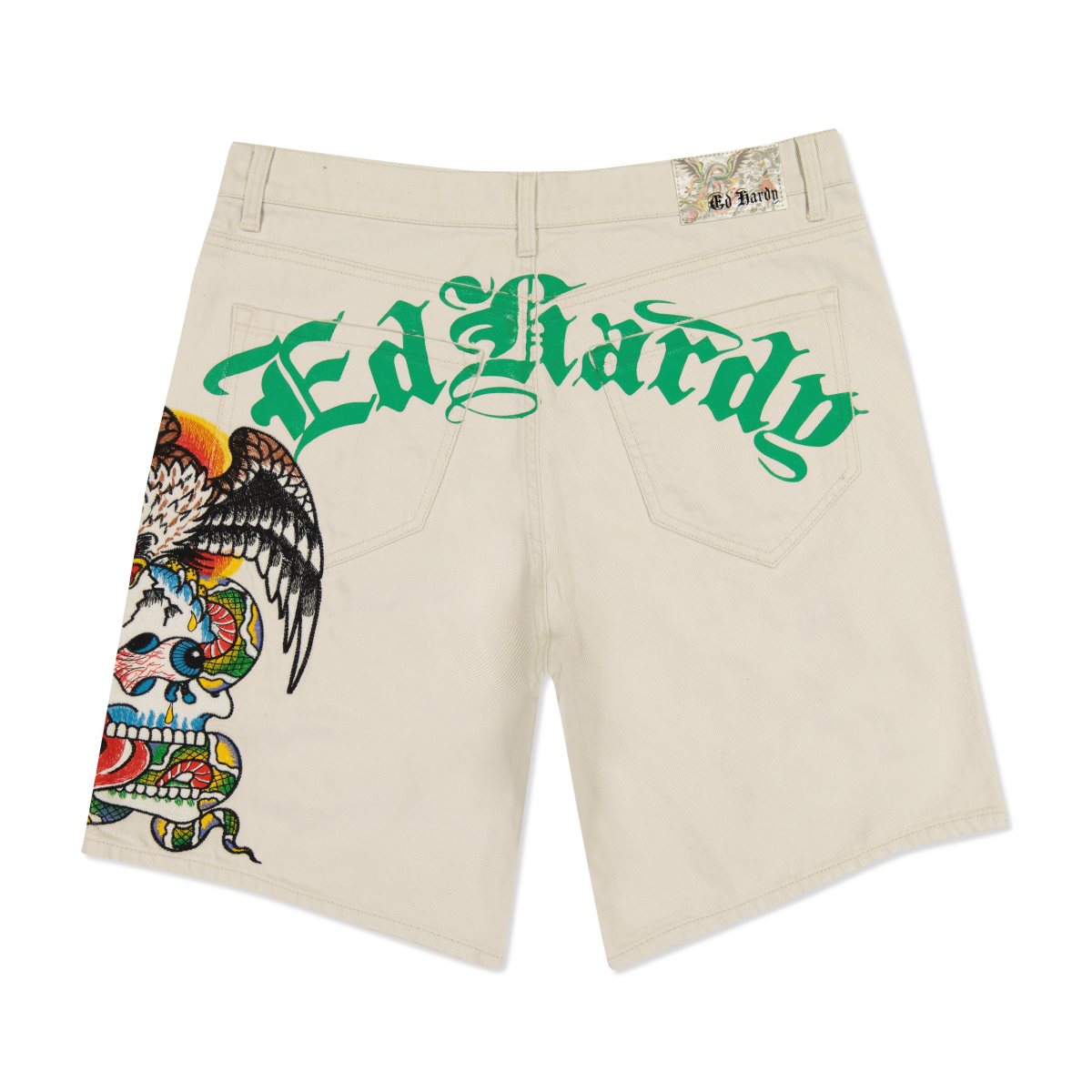 Khaki Ed Hardy Battle Skull Skater Short | HR2576143