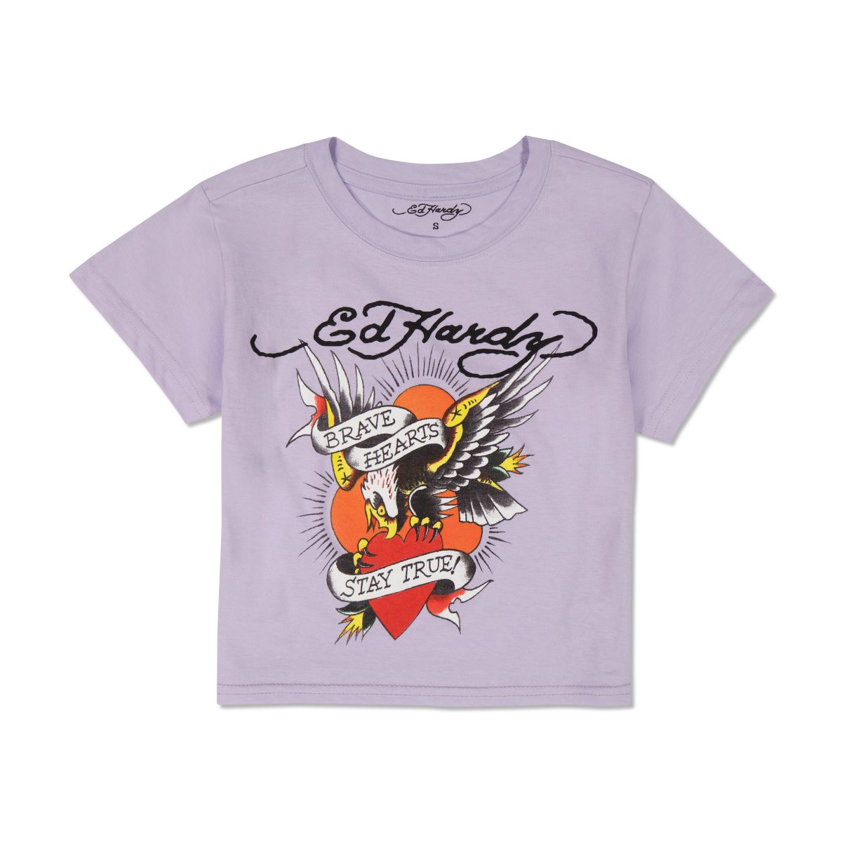 Lavender Ed Hardy Brave Eagle Baby Tee | OE3814597