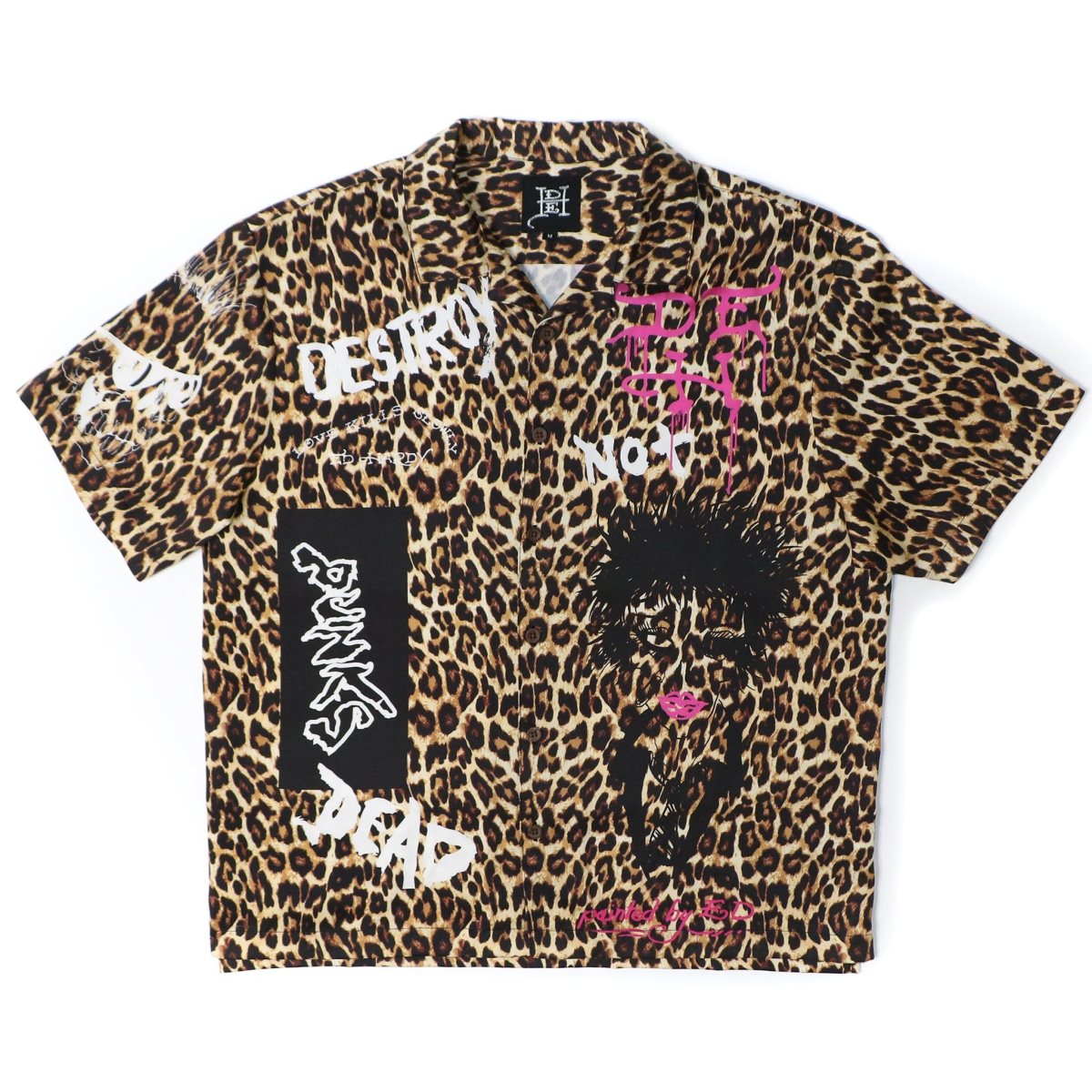 Leopard Ed Hardy Punk Leopard Boxy Camp Shirt | BC5409261