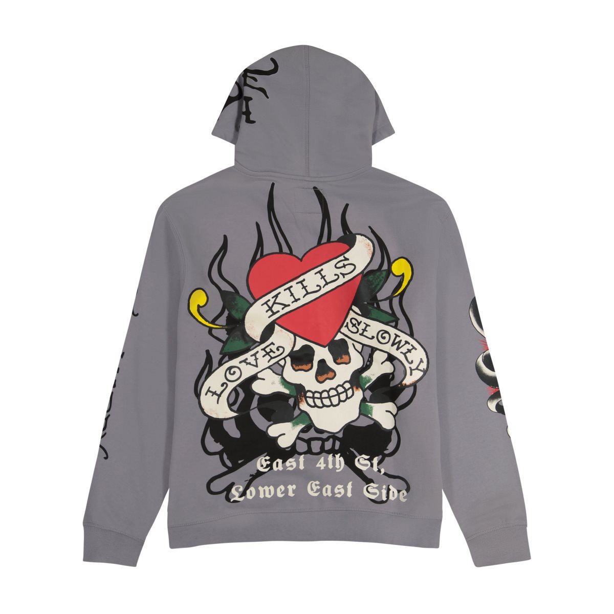 Light Grey Ed Hardy LKS Skull Hoodie | KQ9158403