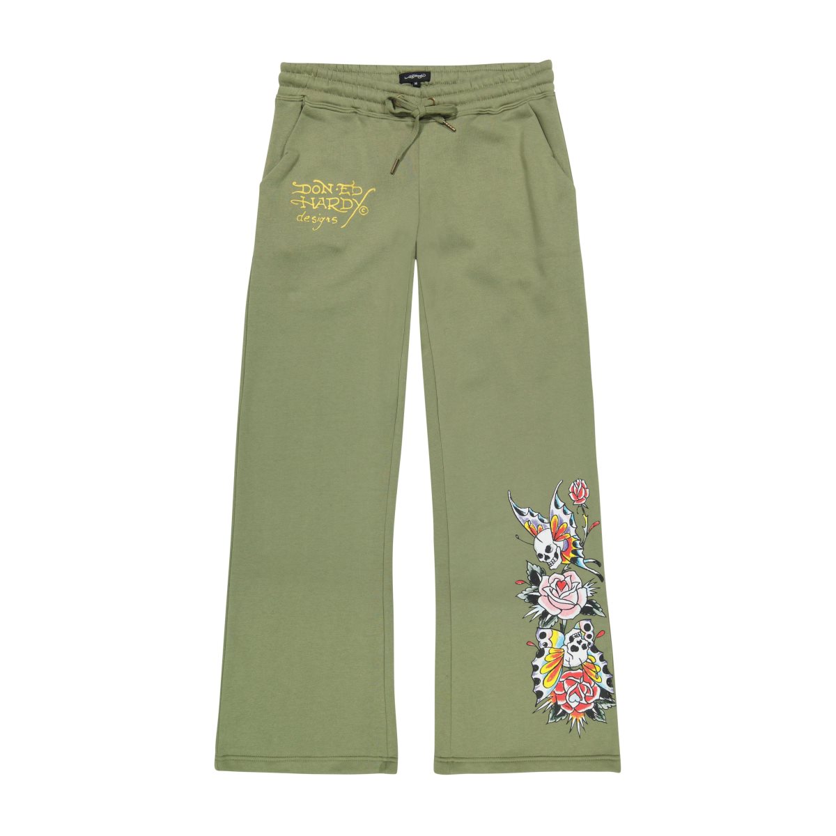 Light Olive Ed Hardy Butterfly Sweatpants | GE9137408