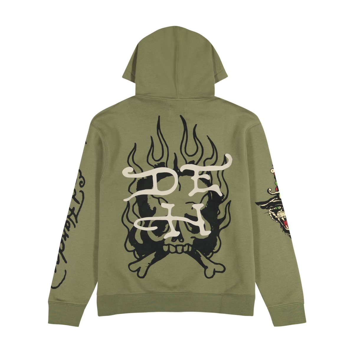 Light Olive Ed Hardy LKS Skull Hoodie | AO9253847